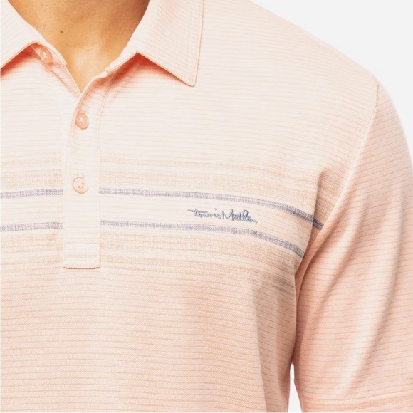 TRAVIS MATHEW ADULT SWIMMING Polo HEATHER AUTUMN SUNSET Sz L - Picture 4 of 11
